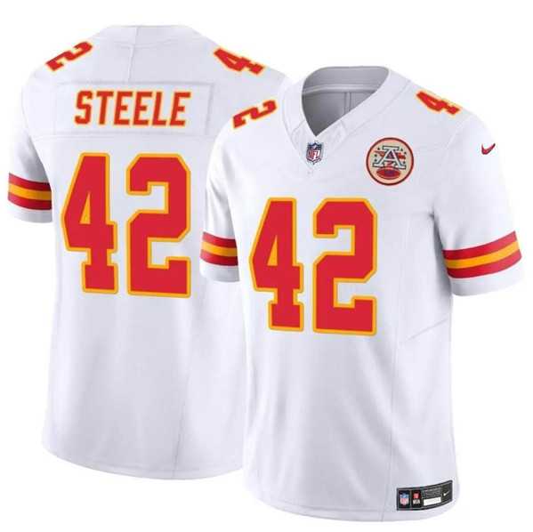 Men & Women & Youth Kansas City Chiefs #42 Carson Steele White 2023 F.U.S.E. Vapor Untouchable Limited Football Stitched Jersey,We sell and wholesale Men & Women & Youth Kansas City Chiefs #42 Carson Steele White 2023 F.U.S.E. Vapor Untouchable Limited Football Stitched Jersey on line form chian!